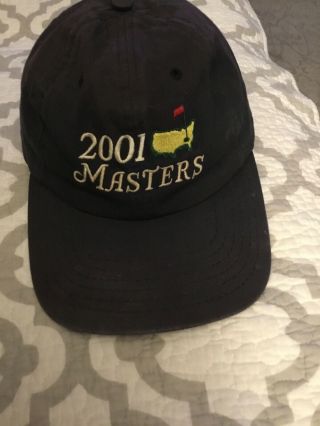 Vintage American 2001 Masters Golf Hat/cap Adjustable Strap Adult Navy Cap