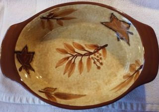 Vintage 11 " X 7 " X 3 " Fall Leaves Autumn Oven Casserole Dish By Nantucket