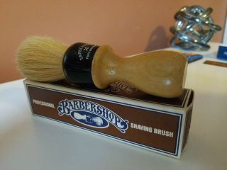 Vintage Franklin Barbershop Wooden Handle Shaving Brush Pure Bristle