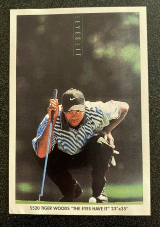 1997 Nike Tiger Woods The Eyes Have It Golf Rookie Poster Promo Beyond Scarce Nr