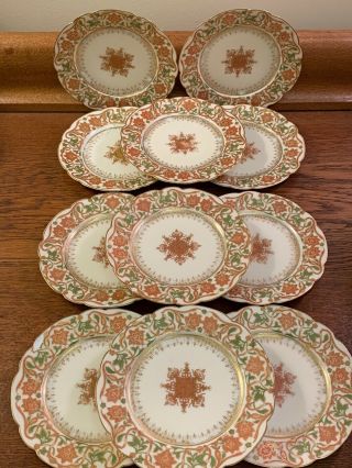 11 Antique Richard Briggs Boston 6” Desert / Bread Plates “fabrique En France”