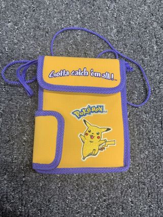Nintendo Gameboy Pokemon Bag Case Soft Travel Yellow Pikachu Vintage