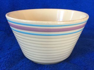 Vintage Watt Yellowovenware Pink Blue 8 8 Inch Bowl Mixing Bowl Usa Pottery