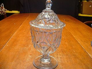 Antique 19thc Boston & Sandwich Flint Glass Cvd Jar In Tong Pattern