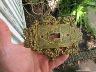 Vintage Virginia Metalcrafters 24 - 17 Brass Single Switch Plate Cover Ornate No R