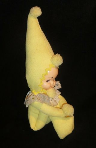 Vintage Cloth Doll Celluloid Face Stuffed Pixie Doll Knee Hugger