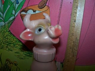 Vintage Toy Squeaky Cow Baby Bottle 8 1/2 " Tall
