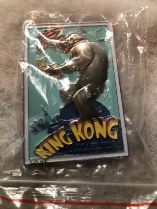 Little League Pin 4 Inch King Kong Old Movie Poster 3d Kong Is Silver Metal