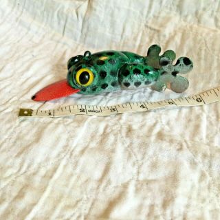 Mike Eyre Ice Fishing Bull Frog Decoy Folk Art Wood Carving Lure Spearing Toad