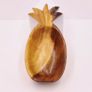 Vintage,  Monkey Pod Wood,  Pineapple Bowl,  Handmade,  Trinket Dish,  From Hawaii