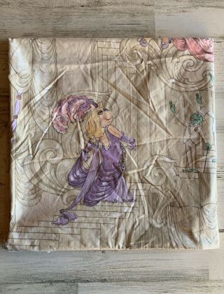 Vintage Miss Piggy Muppets Cloth Shower Curtain Jim Henson 70”x 70”