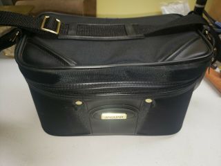 Vintage Jaguar Train Case Carry On Luggage Cosmetic Overnight Shoulder Bag Black
