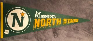 Pennant Nhl: Minnesota North Stars Nhl Hockey,  Color 12 " X 30 ",  Ex,  Defunct Team