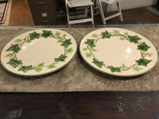 Vintage Pair Franciscan Ivy Dinner Plates Made In California Size 10 1/2”