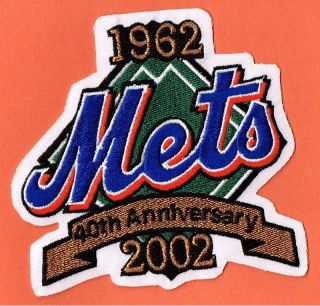 2002 York Mets 40th Anniversary Mlb Authentic Uniform Sleeve Patch
