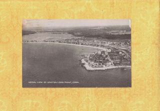 Ct Groton Long Point 1954 Vintage Postcard Aerial View Of Homes To Bennington Vt