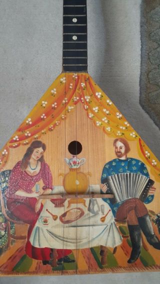 Antique Hand Painted Traditional Russian Balalaika