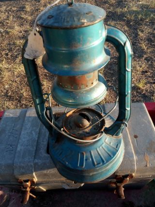 Vintage Dietz Lantern No.  2 D - Lite Usa Made Oil Lantern Blue No Glass
