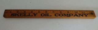 Vintage Skelly Oil Co.  Tagolene Motor Oil Aromax Gasoline Advertising Yardstick