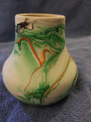 Vintage Nemadji Swirl Vase 5 " Art Pottery Decor,  Handmade.