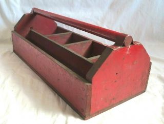 Vintage Wooden Tool/ Nail Caddy Carpenter 