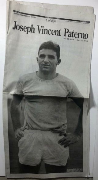 Penn State Daily Collegian Newspaper Joe Paterno Death Commemorative Football