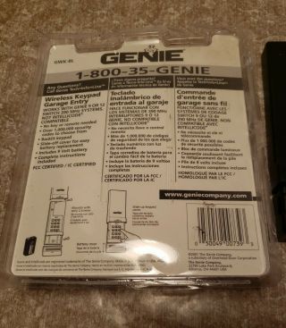 OEM GWK - BL Genie 9 OR 12 - Dipswitch 390mhz Garage Door Outside Wireless Keypad 2