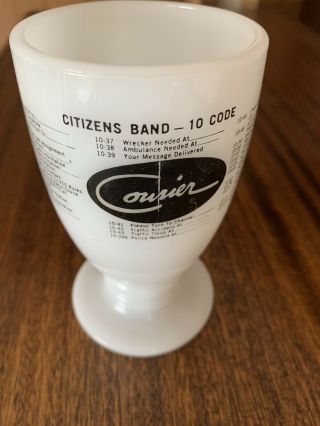 Vintage Courier Citizens Band Cb Radio 10 Code Mug White Glass