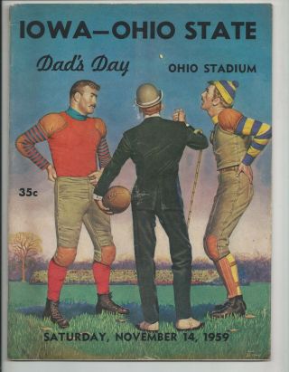 1959 Iowa Vs Ohio State Football Program Woody Hayes Bo Schembechler