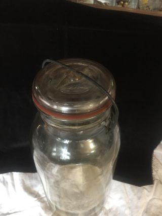 Vintage Clear Half Gallon Mason Jar With Wire Bail Lid,  Rubber Unbranded 4 2