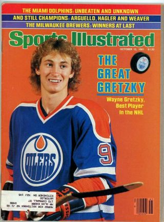 1 - 8 1/ X 11 Sports Illustrated October 12,  1981 Wayne Gretzky - Edmonton Oilers