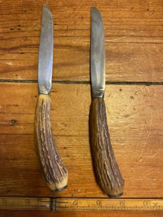 2 Vintage Stag Carving Knife Knives