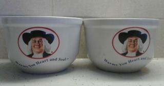 2 Vintage Quaker Oats " Warms You Heart And Soul " 20 Ounce Cereal Bowls
