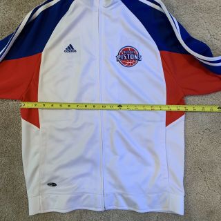Vintage NBA Detroit Pistons Adidas Authentic Youth Warm Up Youth Shooting Jacket 2
