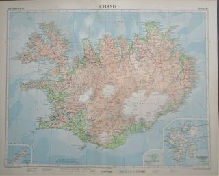 Large Folio Size Map Of Iceland By John Bartholomew
