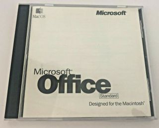 Vintage Microsoft Office Standard For Mac Os/macintosh 1995 Cd Edition Ver 4.  2.  1