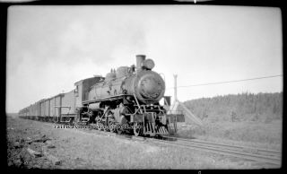 Nfld Ry Steam Loco 1008 Bishop Falls July 1943 B&w 616 Size Negative