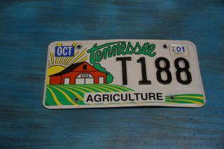 2001 Tennessee Agriculture License Plate Tn Tenn Farm
