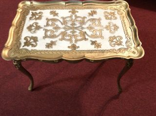 1 Vintage Italian Gold Plastic Stacking Nesting Table Made In Florence Italy