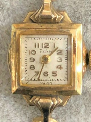 Vintage Parker Swiss Ladies Gold Tone Mechanical Watch Parts/repair