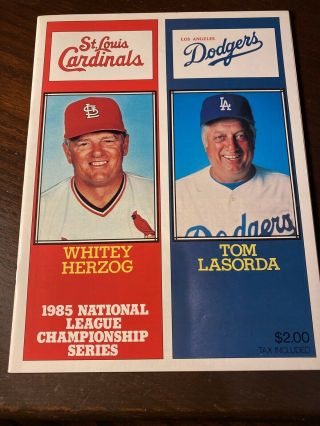 1985 Nl Championship Official Program St.  Louis Cardinals Vs Los Angeles Dodgers