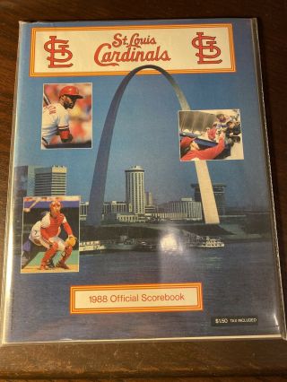 1988 St.  Louis Cardinals Official Scorebook Ozzie Smith On Cover