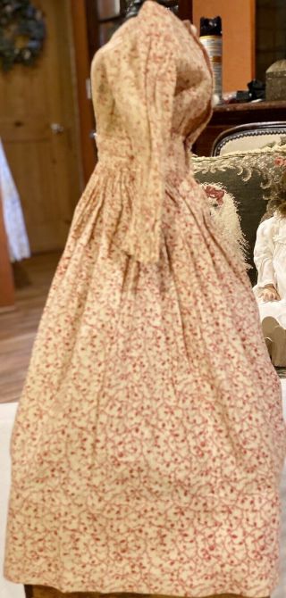 660 Antique Cotton Doll Dress For Antique Bisque Or Early Lady Doll