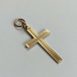 Antique Vintage 9ct Gold Cross Crucifix Pendant 1.  95g 3