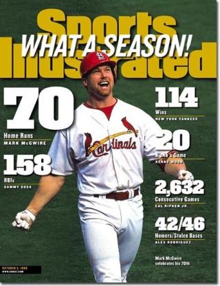 October 5,  1998 Mark Mcgwire St.  Louis Cardinals Sports Illustrated No Label