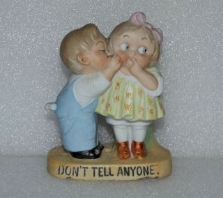 Antique Schafer & Vater Match Toothpick Holder Vtg Bisque Girl & Boy Figurine