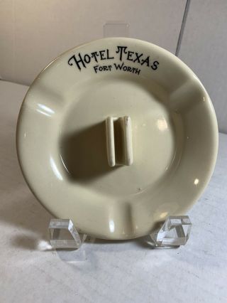 Vintage Fort Worth Texas Hotel Texas Ceramic Ashtray Advertising Iroquois China
