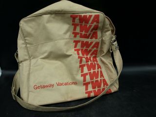 Vintage Twa Airlines Getaway Vacations Tote Carry On Promotional Bag (g4)
