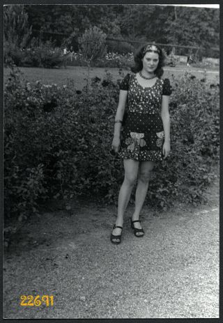 Sexy Girl In Mini Clothes,  Vintage Photograph,  1970 