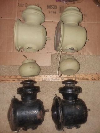 Pair Ford Model T Cowl Oil Lamps Side Lights Model T Ford Antique Vintage Auto